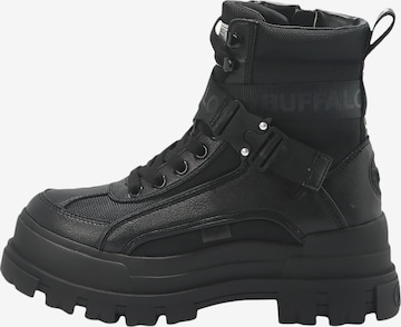 BUFFALO Lace-Up Boots 'ASPHA COM1' in Black: front