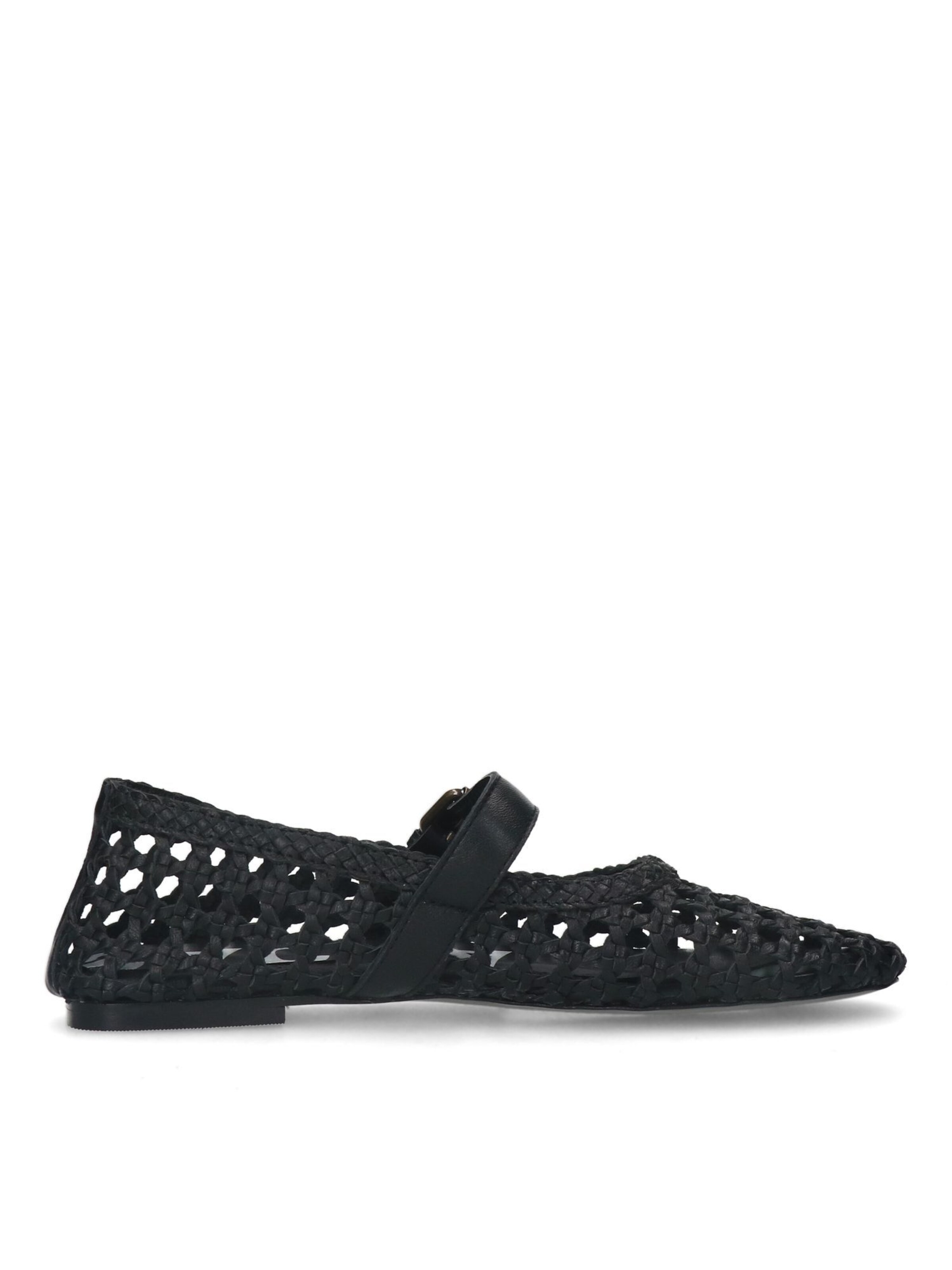 SACHA Ballet Flats with Strap in Black
