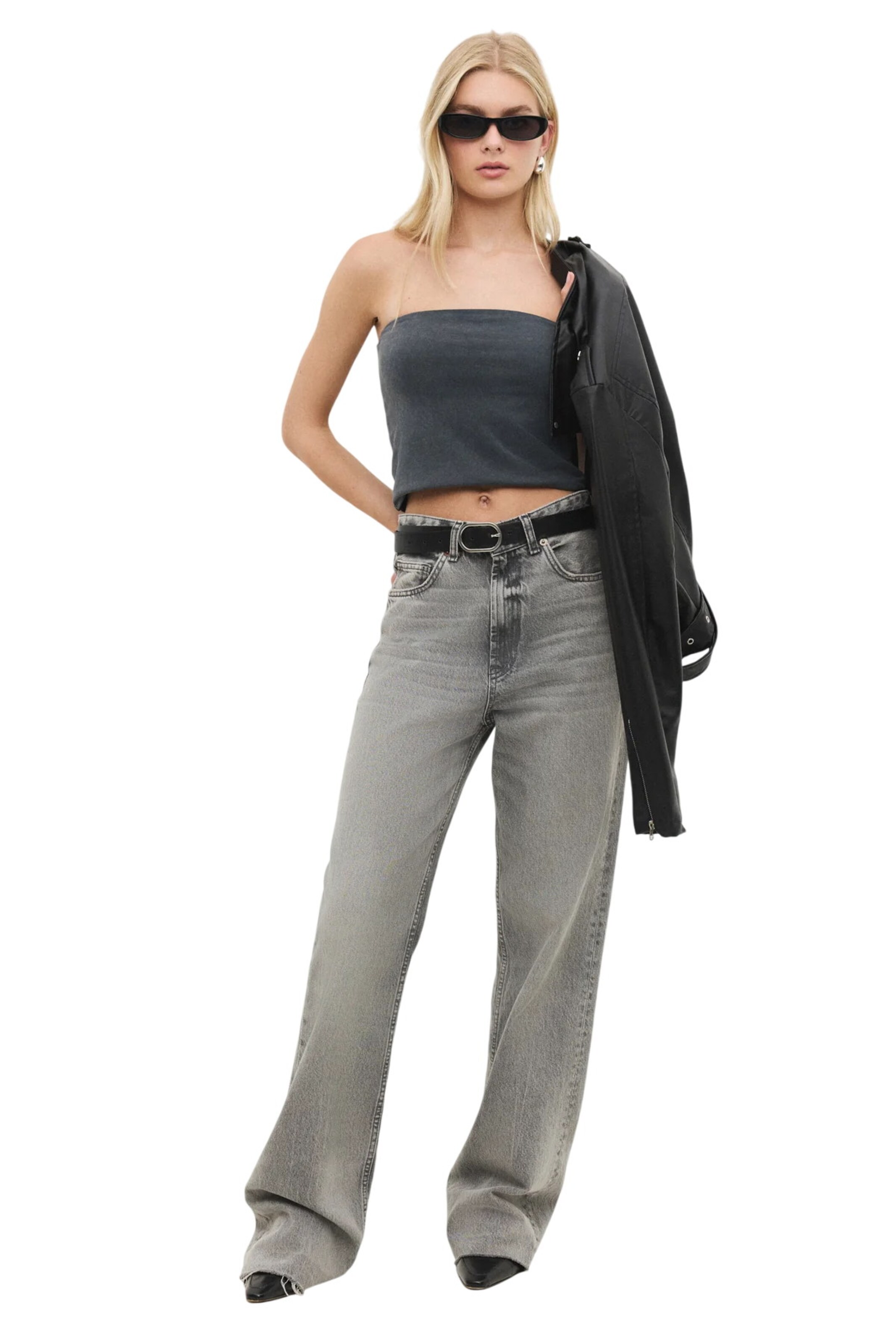 No Matter What Top in Grey