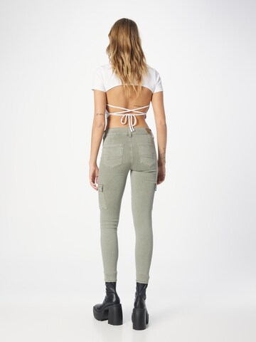 American Eagle Skinny Kalhoty se sklady v pase – zelená