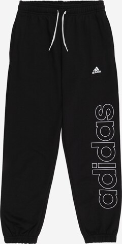 ADIDAS SPORTSWEAR Tapered Workout Pants 'Essentials French Terry' in Black: front