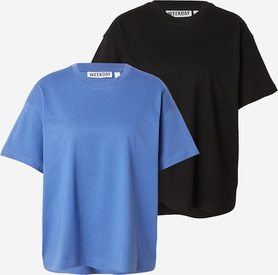 Marškinėliai 'Danya' iš WEEKDAY, spalva – sodri mėlyna („karališka“) / juoda, Prekių apžvalga