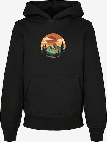 F4NT4STIC Sweater 'Sonnenuntergang Berglandschaft' in Black: front