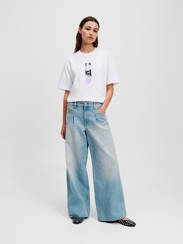 KARL LAGERFELD JEANS Широкий Джинсы с плиссировкой в Синий: спереди
