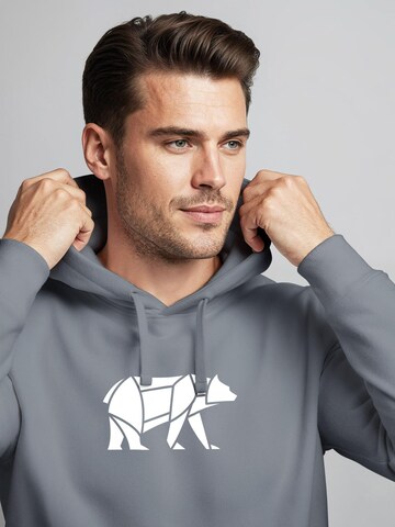 Neverless Sweatshirt 'Bär Lineart Polygon' in Grau