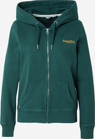 Superdry Sweatjacke 'Essential' in Grün: Vorderseite