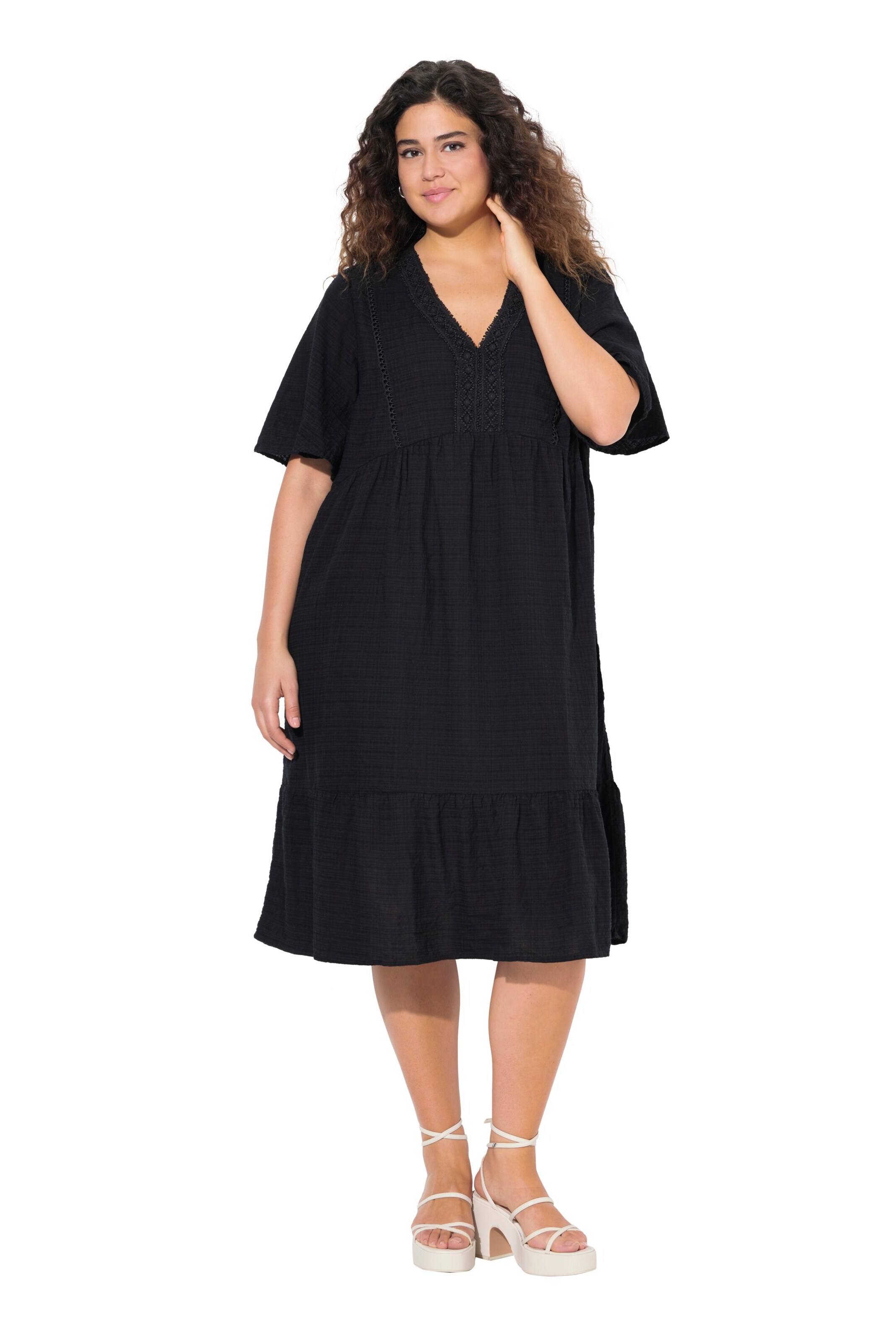 Ulla Popken Kleid in Schwarz: Vorderseite