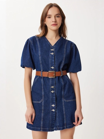 Happiness İstanbul Mini Kleid in Blau: Vorderseite