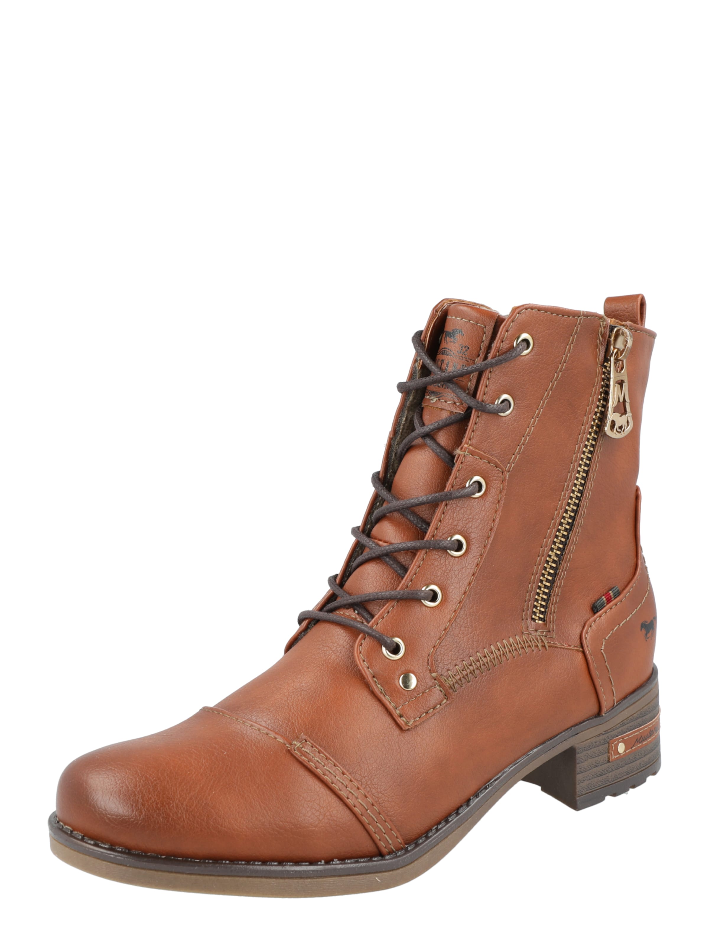 MUSTANG Schnürstiefelette in Braun: Vorderseite
