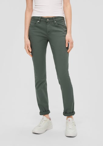 QS Slim fit Jeans in Green: front