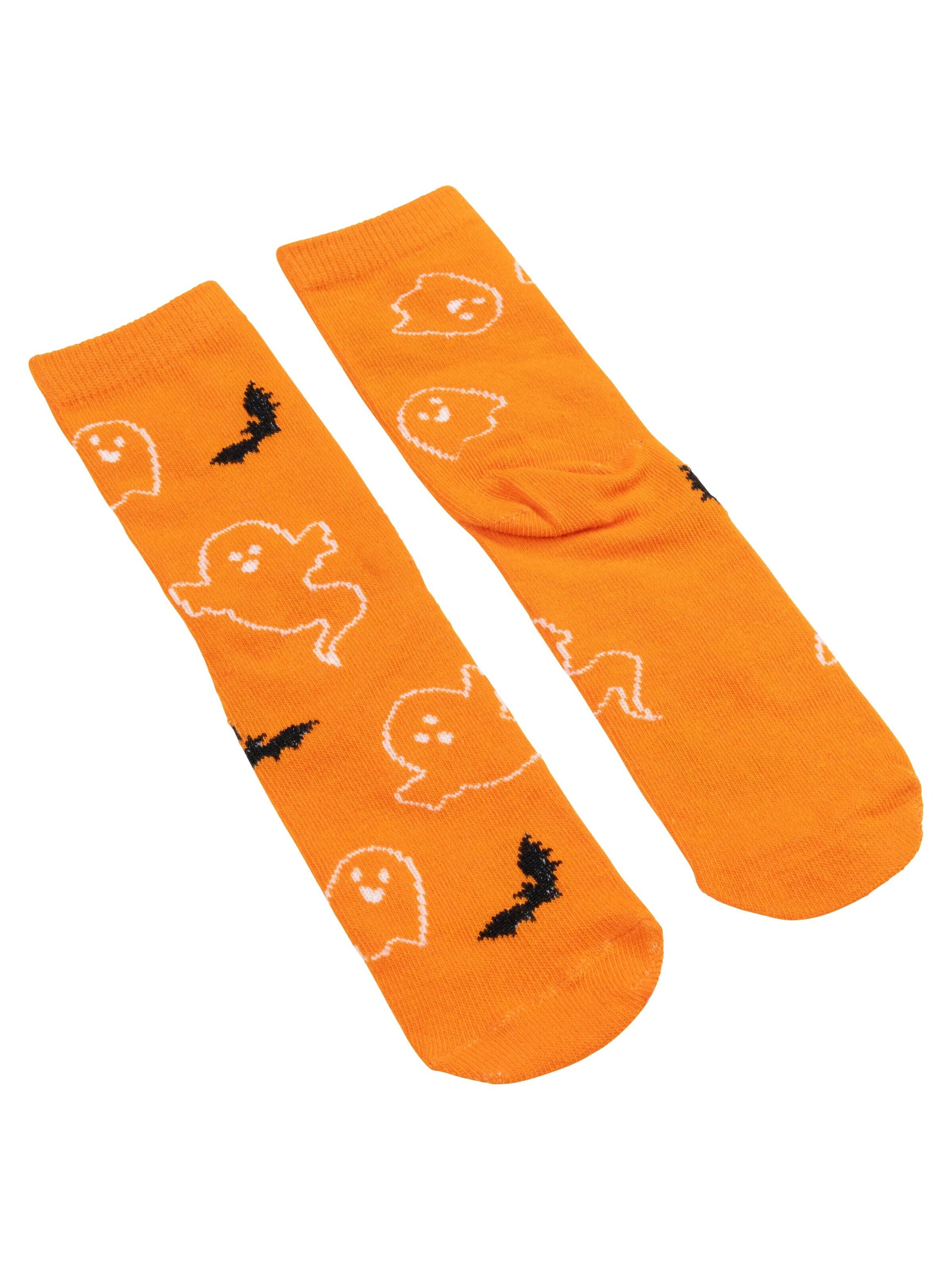 United Labels Socken 'Halloween Fledermaus Geist'‌‌‌‌‌‌ in Orange