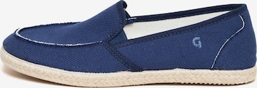 Gottstein Mokassin 'Camping Linen Sailor' in Blau: Vorderseite