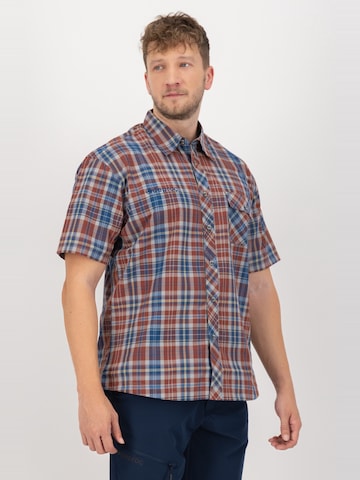 Regular fit Camicia 'Outdoorhemd Copper Herren Kurzarmhemd kariert große Größen' di deproc in marrone: frontale