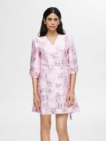 Robe 'Jacquard' SELECTED FEMME en rose : devant