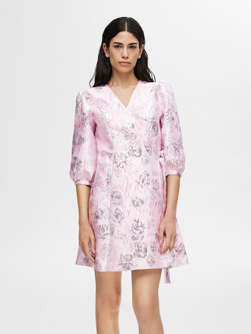 SELECTED FEMME Dress 'Jacquard' in Pink: front