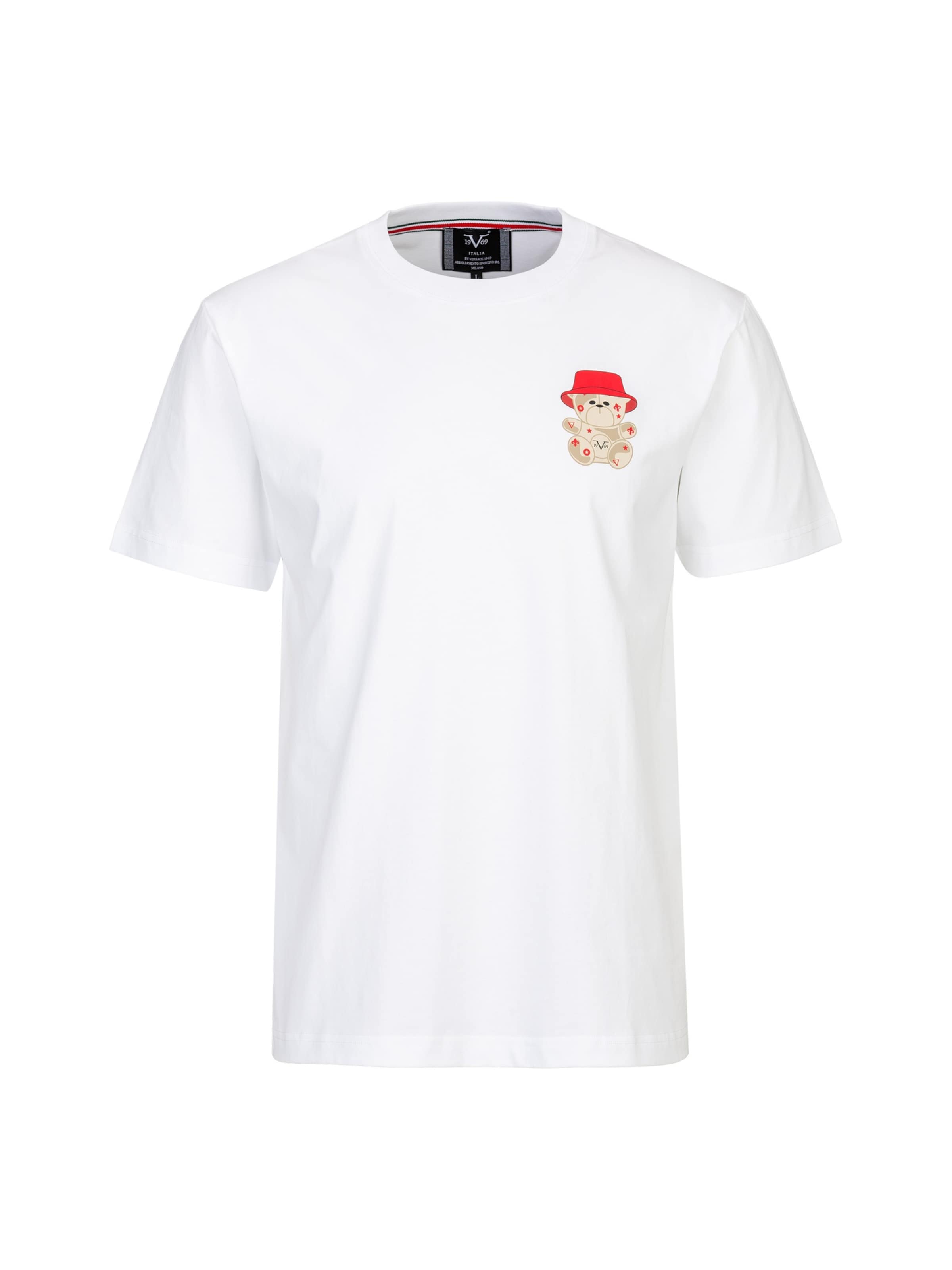 19V69 ITALIA Shirt 'Rafael Bucket Hat Teddy' in White: front