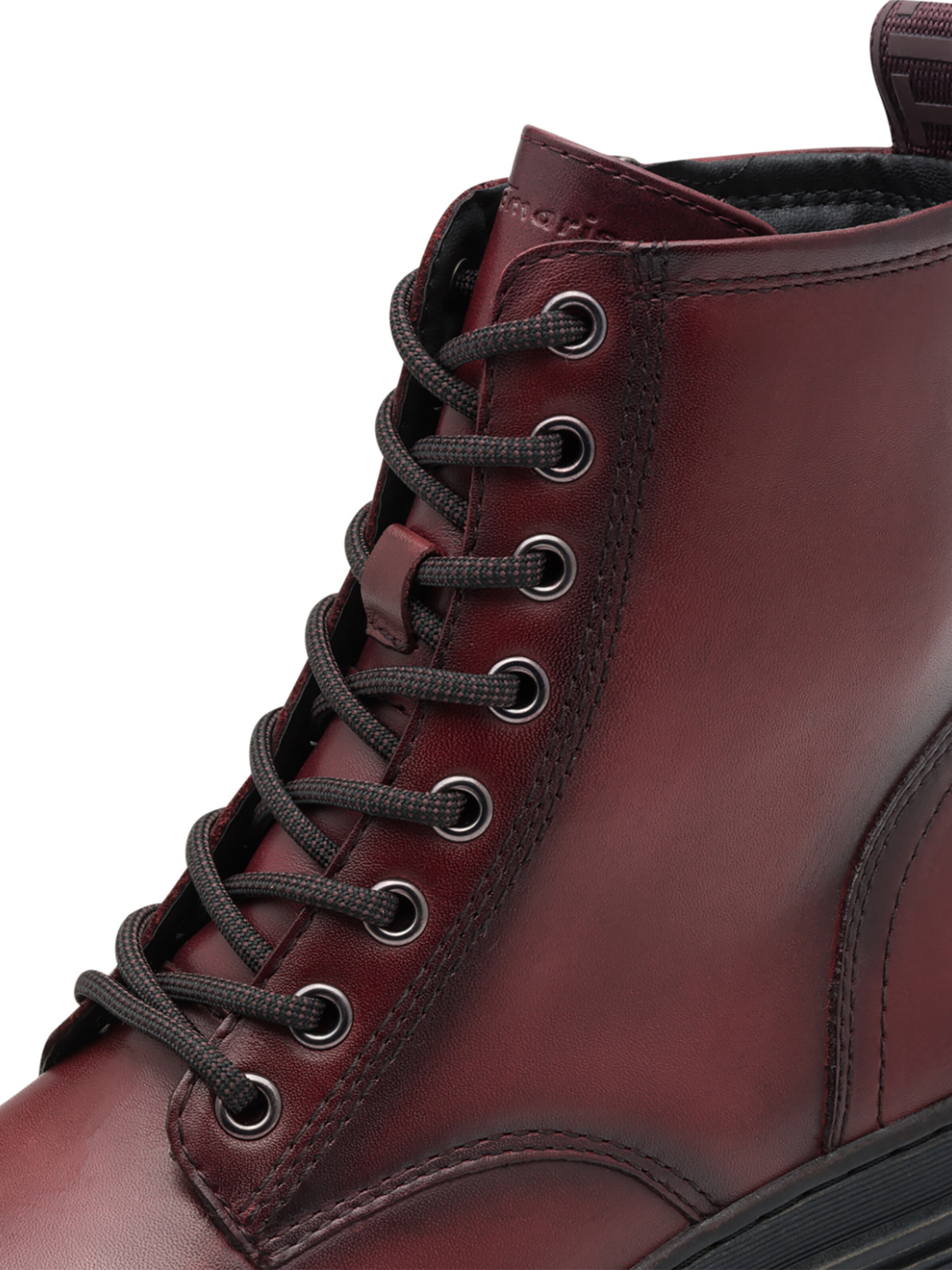 Tamaris Lace-Up Ankle Boots in Red