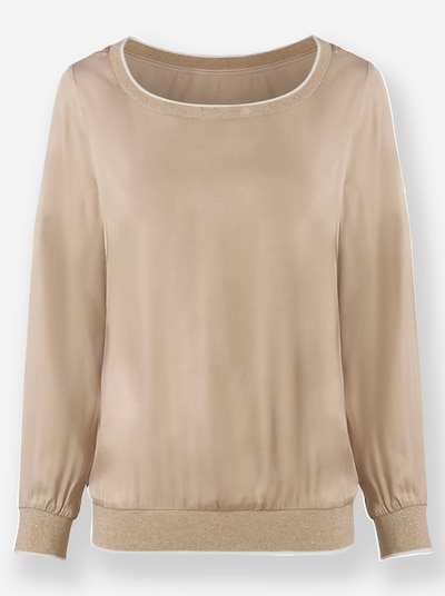 heine Bluse in hellbraun / weiß, Produktansicht