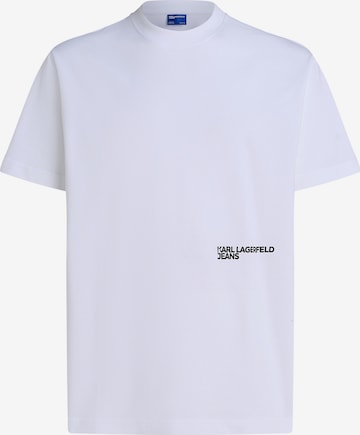 KARL LAGERFELD JEANS Μπλουζάκι 'KARLISM' σε λευκό: μπροστά