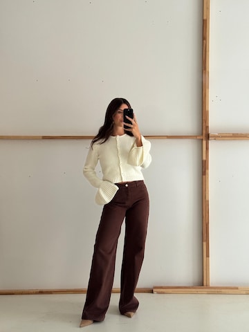 noar studios Wide leg Τζιν σε καφέ