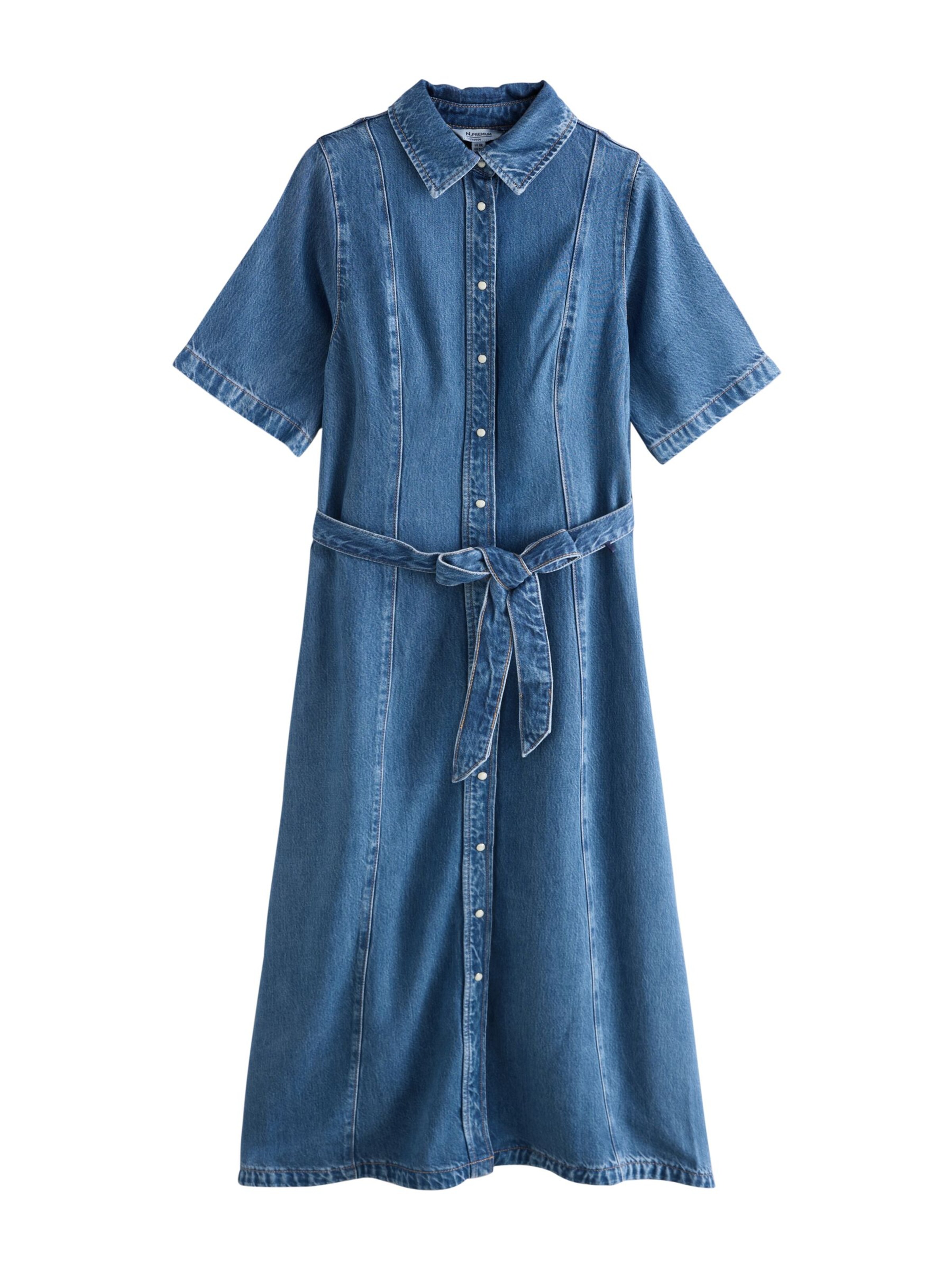 Next Robe-chemise en bleu denim, Vue avec produit