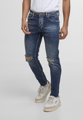 2Y Premium Tapered Jeans in Blau