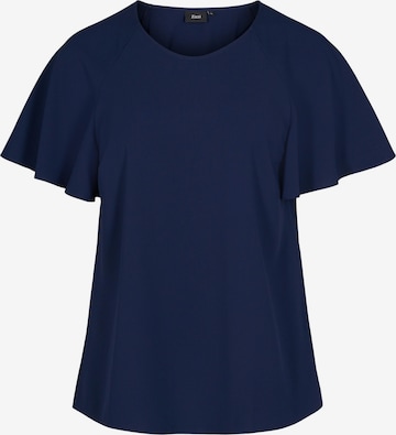 Zizzi Blouse 'Finer' in Blauw: voorkant