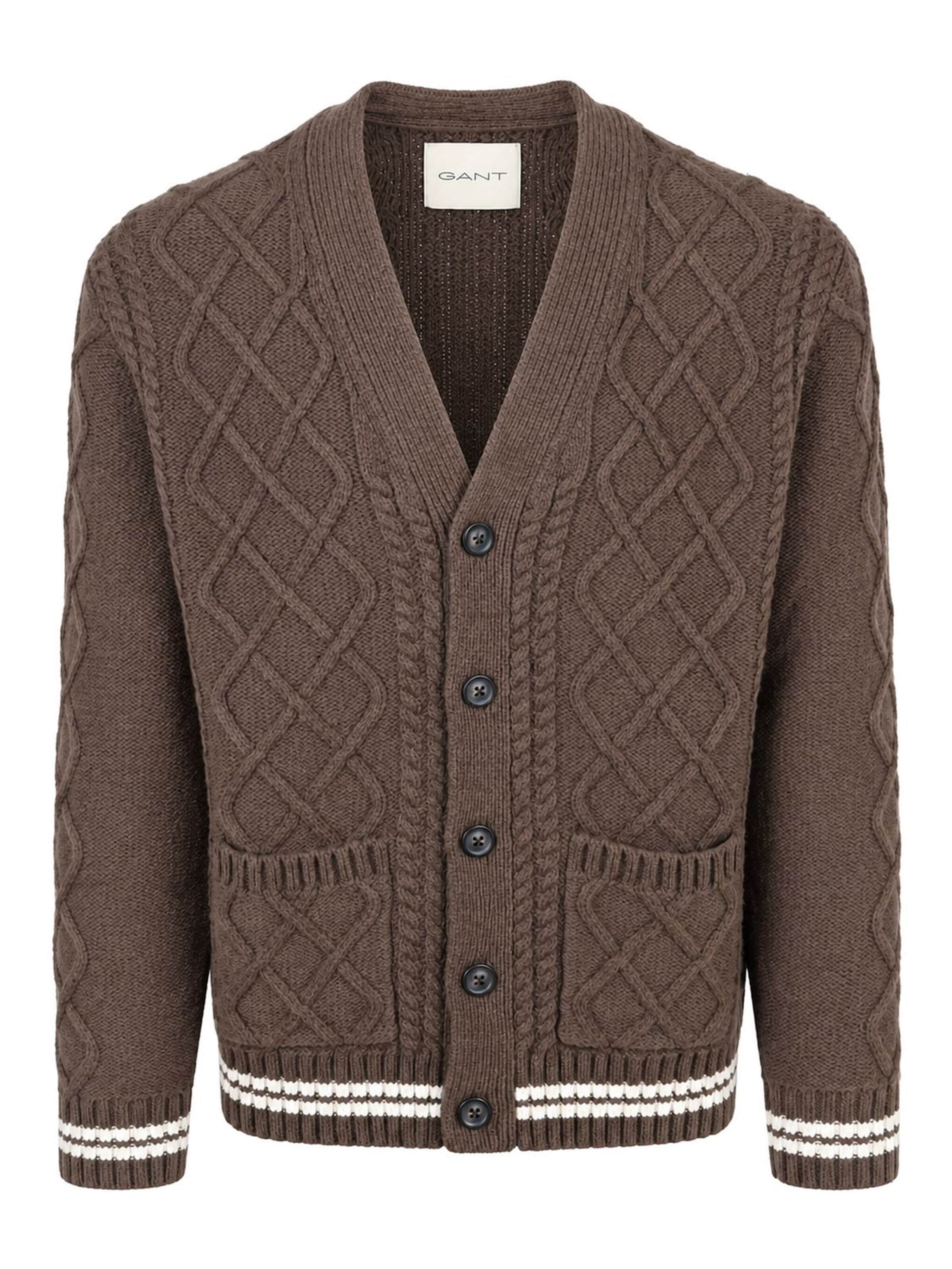 GANT Strickjacke‌‌‌‌‌‌‌‌ in Braun: Vorderseite