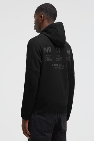 CAMP DAVID Zip-Up Hoodie in Black