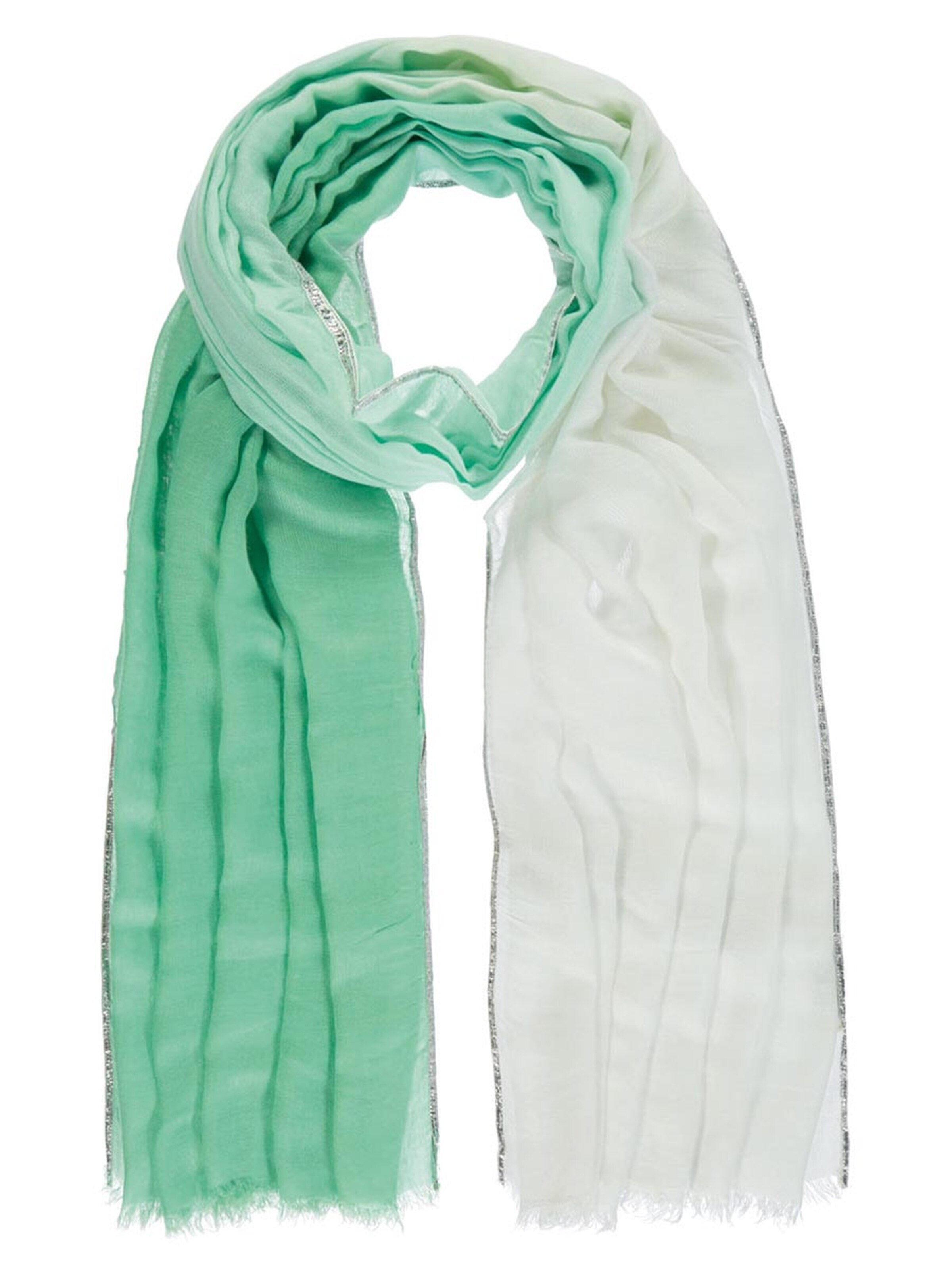 Passigatti Wrap 'Schal Degradé mit Silberrand' in Green: front