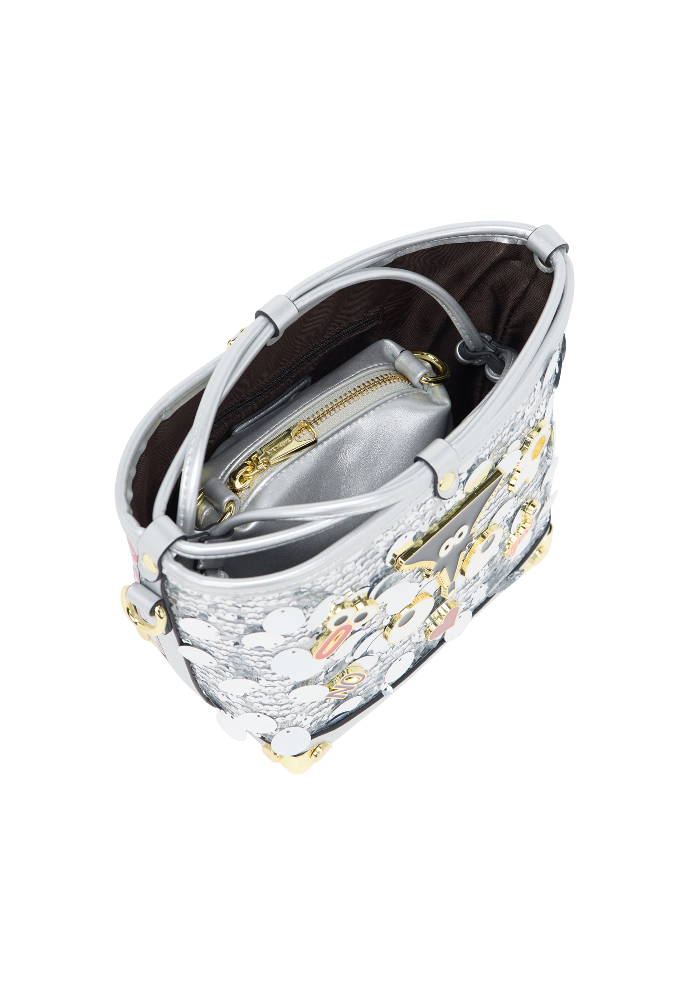 MYMO Сумка через плечо 'Pop Eyetheme' в Серебристый