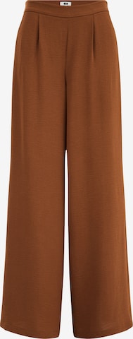 WE Fashion - Pierna ancha Pantalón plisado en marrón: frente