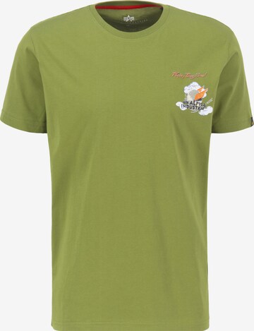 T-Shirt ALPHA INDUSTRIES en vert : devant