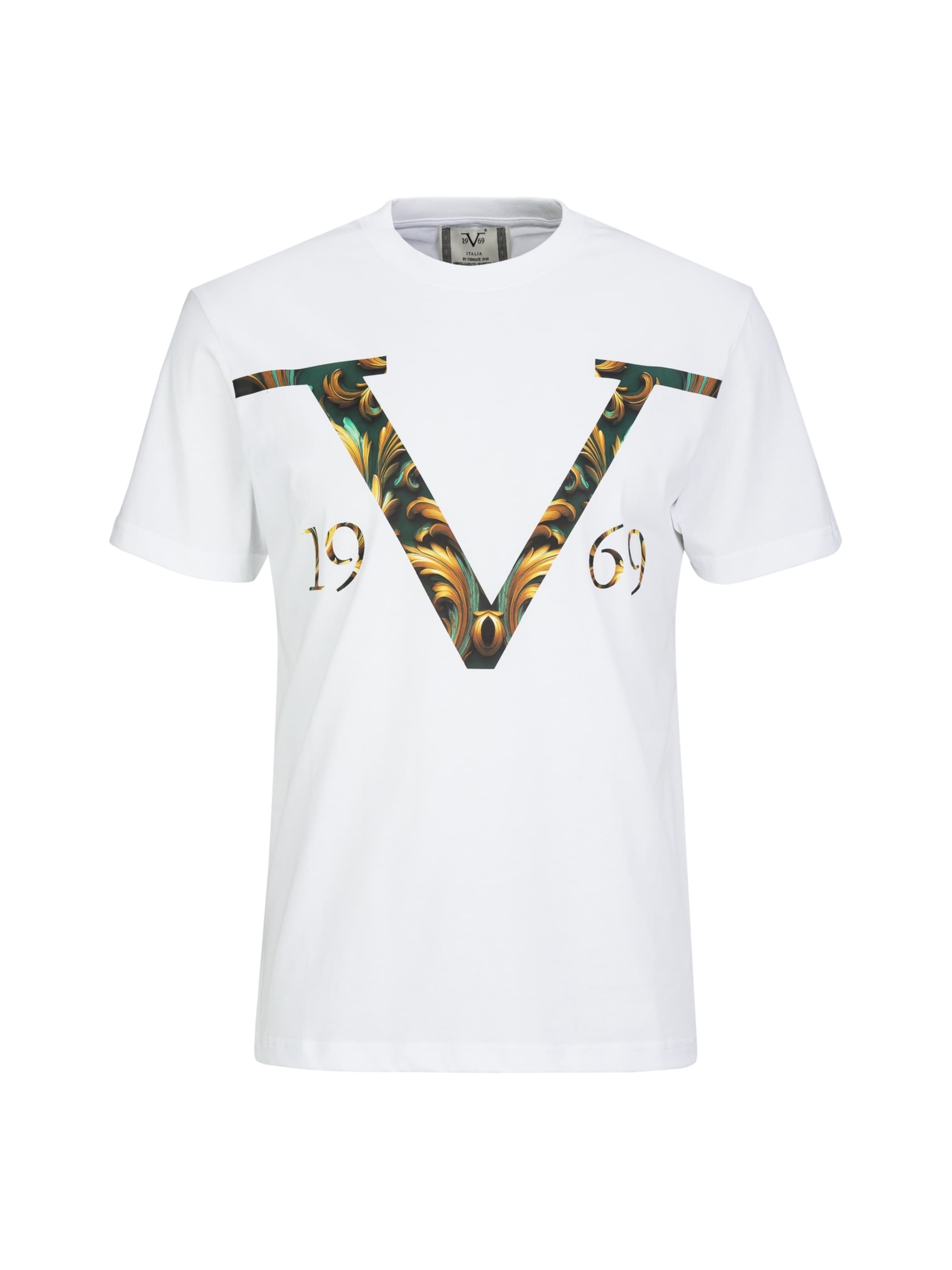 19V69 ITALIA T-shirt 'Rafael V Baroque' i vit: framsida