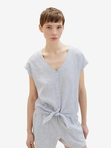 TOM TAILOR DENIM Blouse in Blauw: voorkant