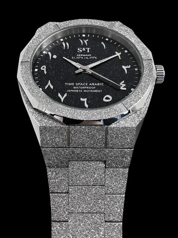 S&T Design Analog Watch 'TIME SPACE ARABIC' in Silver