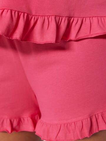 Trendyol Curve - Pijama de pantalón corto en rosa