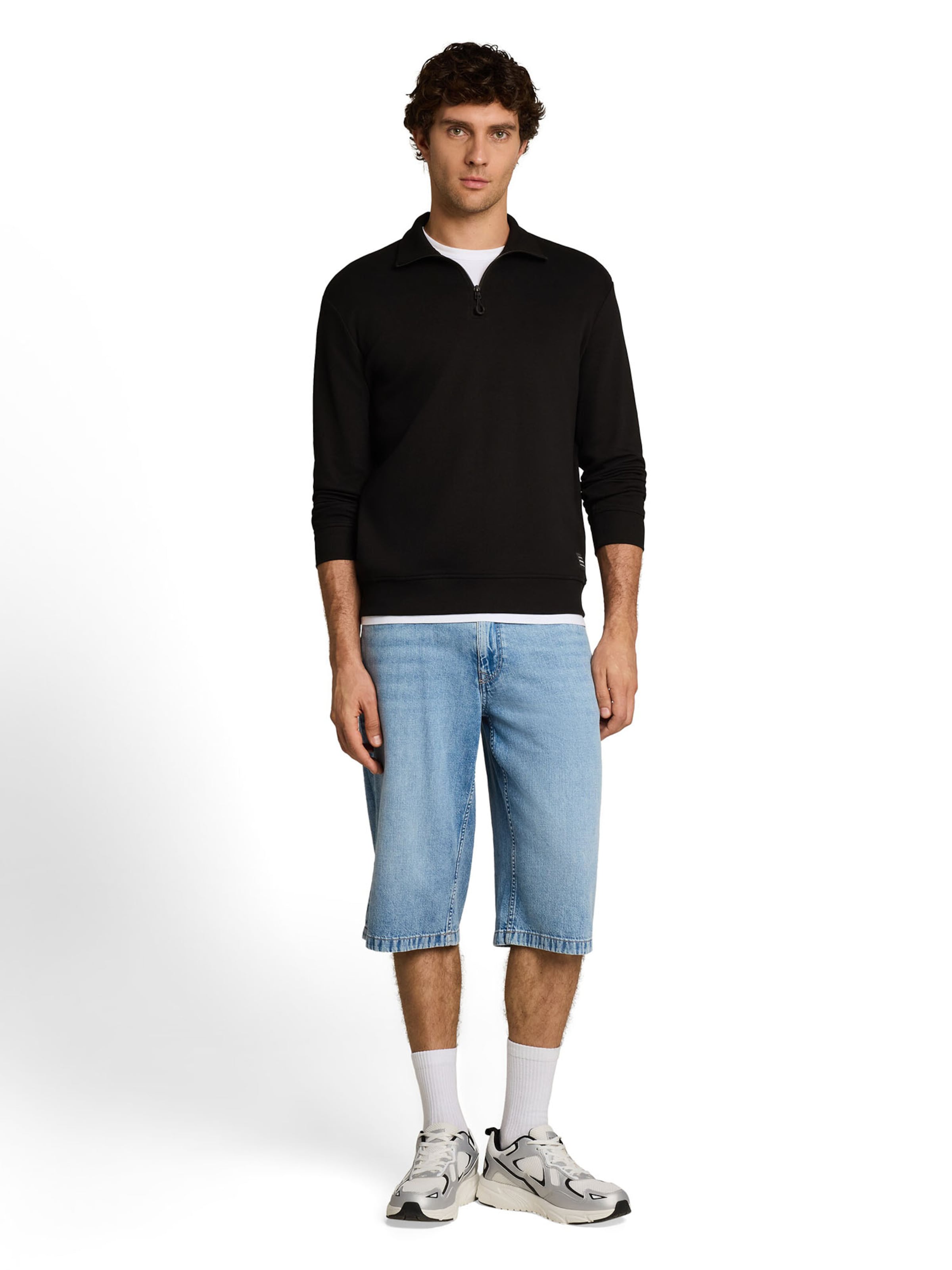 TOM TAILOR DENIM Суичър в черно