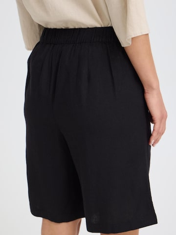 Oxmo - regular Pantalón ' OXNInna Linen Mix Bermuda ' en negro