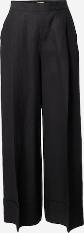 UNITED COLORS OF BENETTON Wide leg Trousers with creases in Black: front