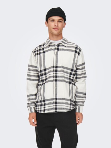 Only & Sons Regular Fit Skjorte 'Tabb' i hvid: forside