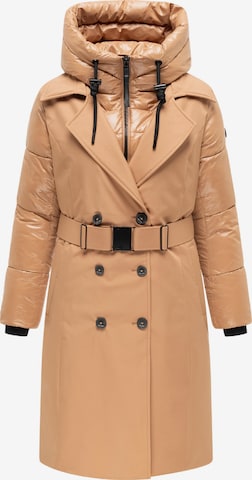 NAVAHOO Wintermantel 'City-Glow 14' in Beige: voorkant