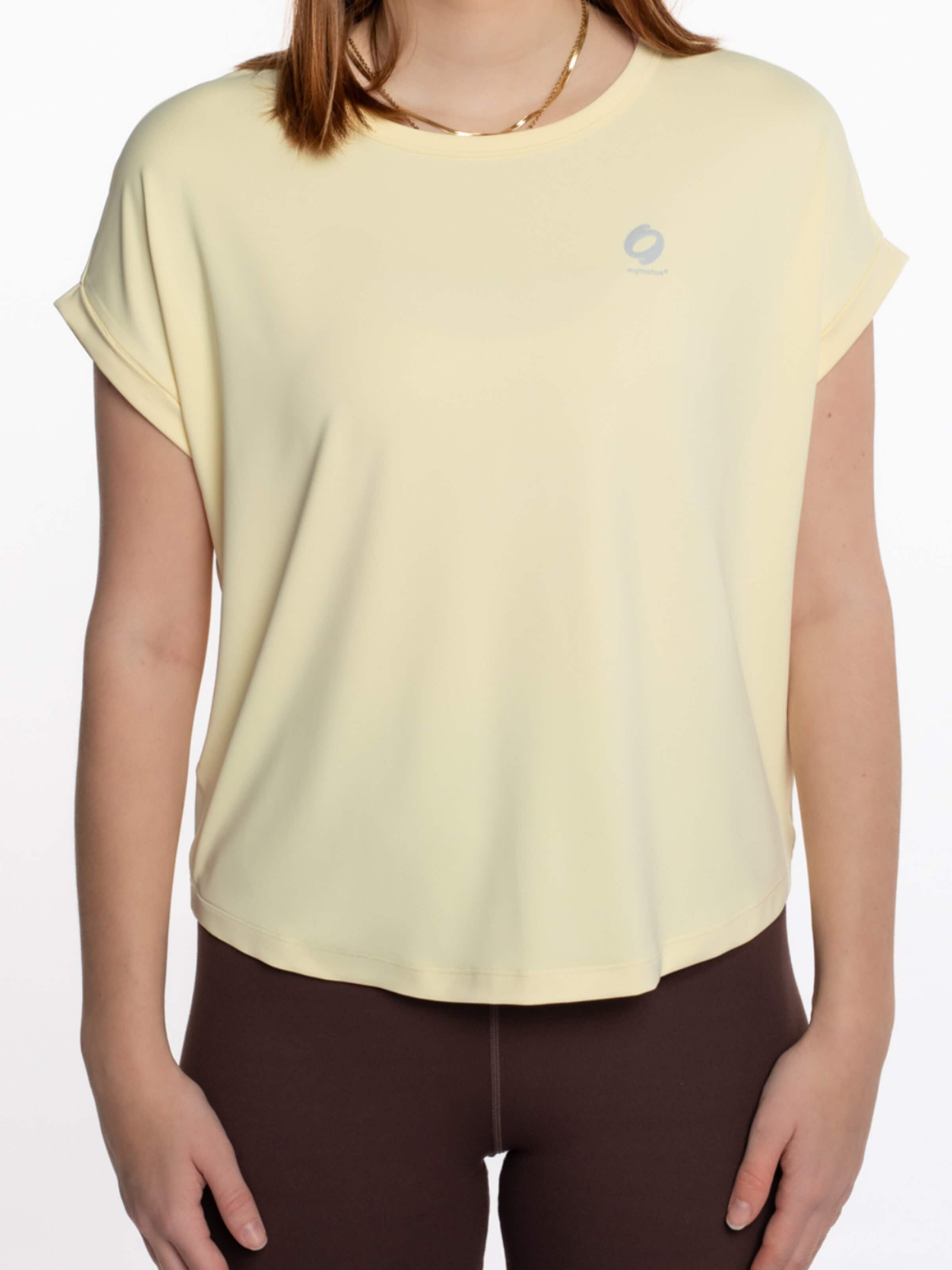 mymotus Shirt 'Mymotus® ladies V-neck T-shirt, Soft Yellow, YW20' in Yellow