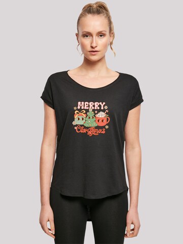 T-shirt 'Merry Christmas' F4NT4STIC en noir : devant