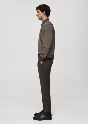 MANGO MAN Regular Pleated Pants 'Olimpia' in Brown
