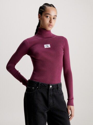 Pull-over Calvin Klein Jeans en violet : devant