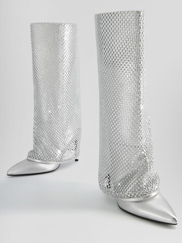 Bershka Boot in Silver