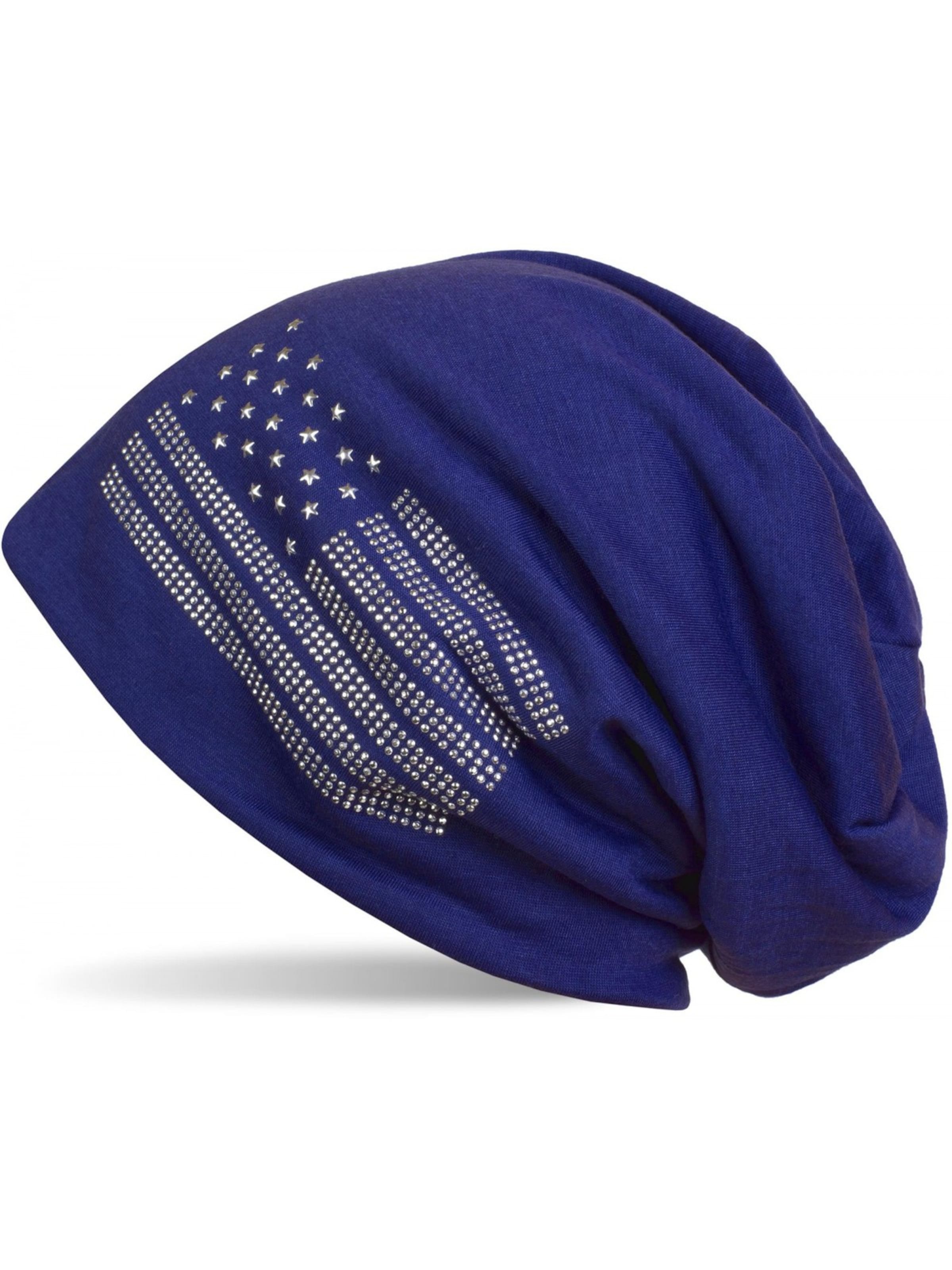 styleBREAKER Beanie 'Beanie mit USA Flagge aus Strass' in Royal blue, Item view