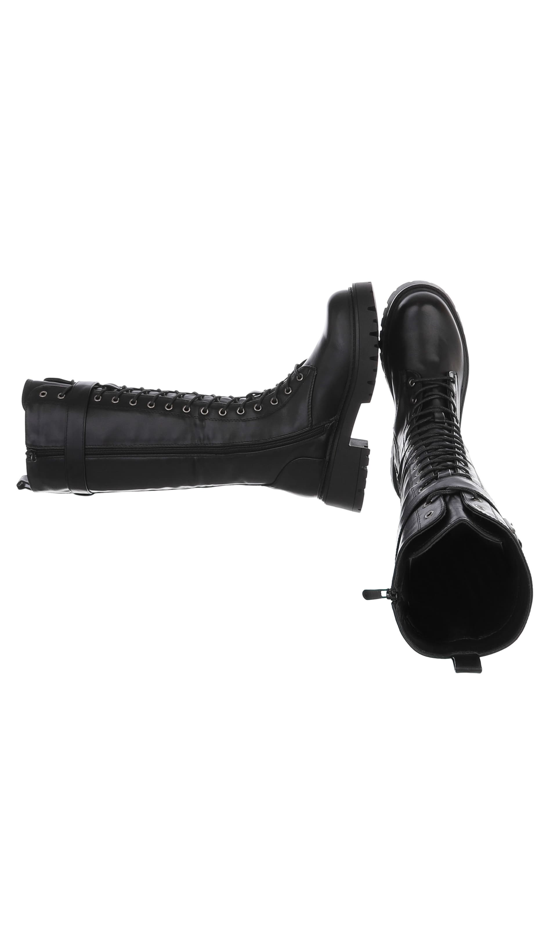 Ital-Design Schnürstiefel in Schwarz