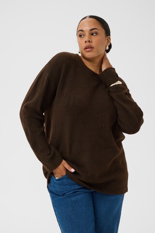 KAFFE CURVE Pullover 'KCYris' in Braun: Vorderseite